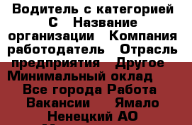 Водитель с категорией С › Название организации ­ Компания-работодатель › Отрасль предприятия ­ Другое › Минимальный оклад ­ 1 - Все города Работа » Вакансии   . Ямало-Ненецкий АО,Муравленко г.